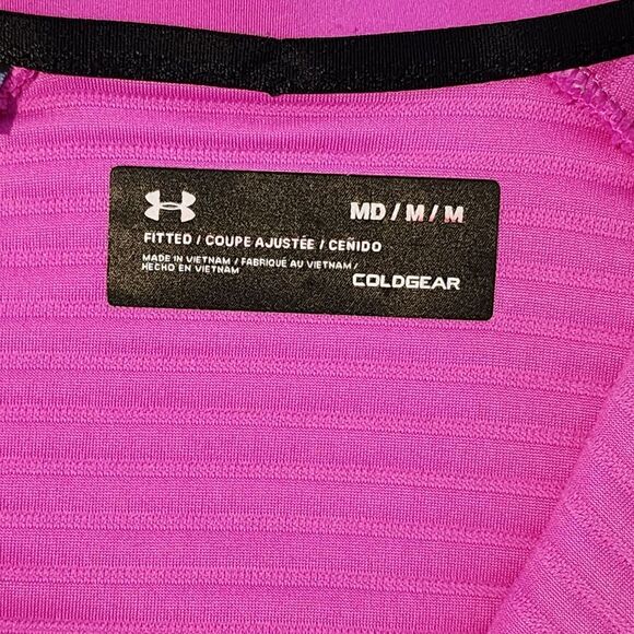 Under Armour ColdGear Ribbed Half Zip Athletic Running Pullover Pink MD - Picture 5 of 9